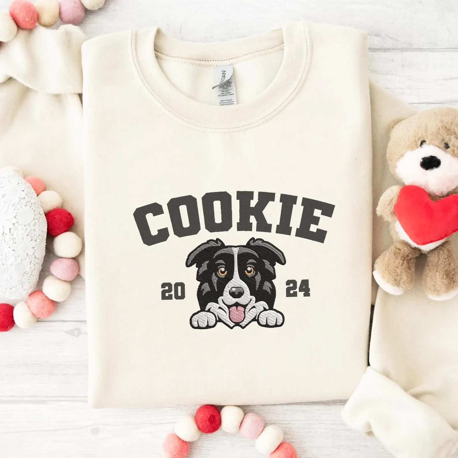 Dog Love Embroidered Sweatshirt