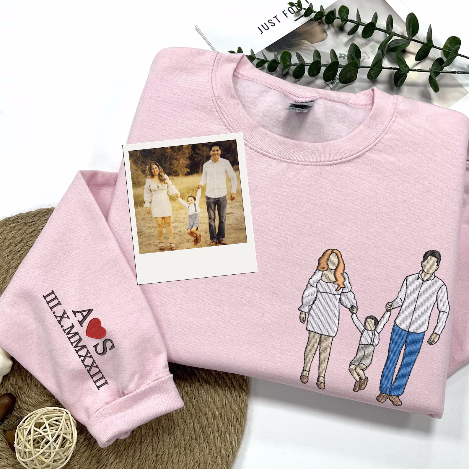 Sweatshirt Family Reunion, Custom Embroidered Portrait Sweatshirt From Photo