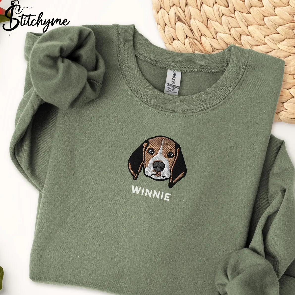 Custom Dog Face Embroidered Sweatshirt,Cat Sweatshirt,Dog Lover Sweatshirt,Personalized Gift For Mom