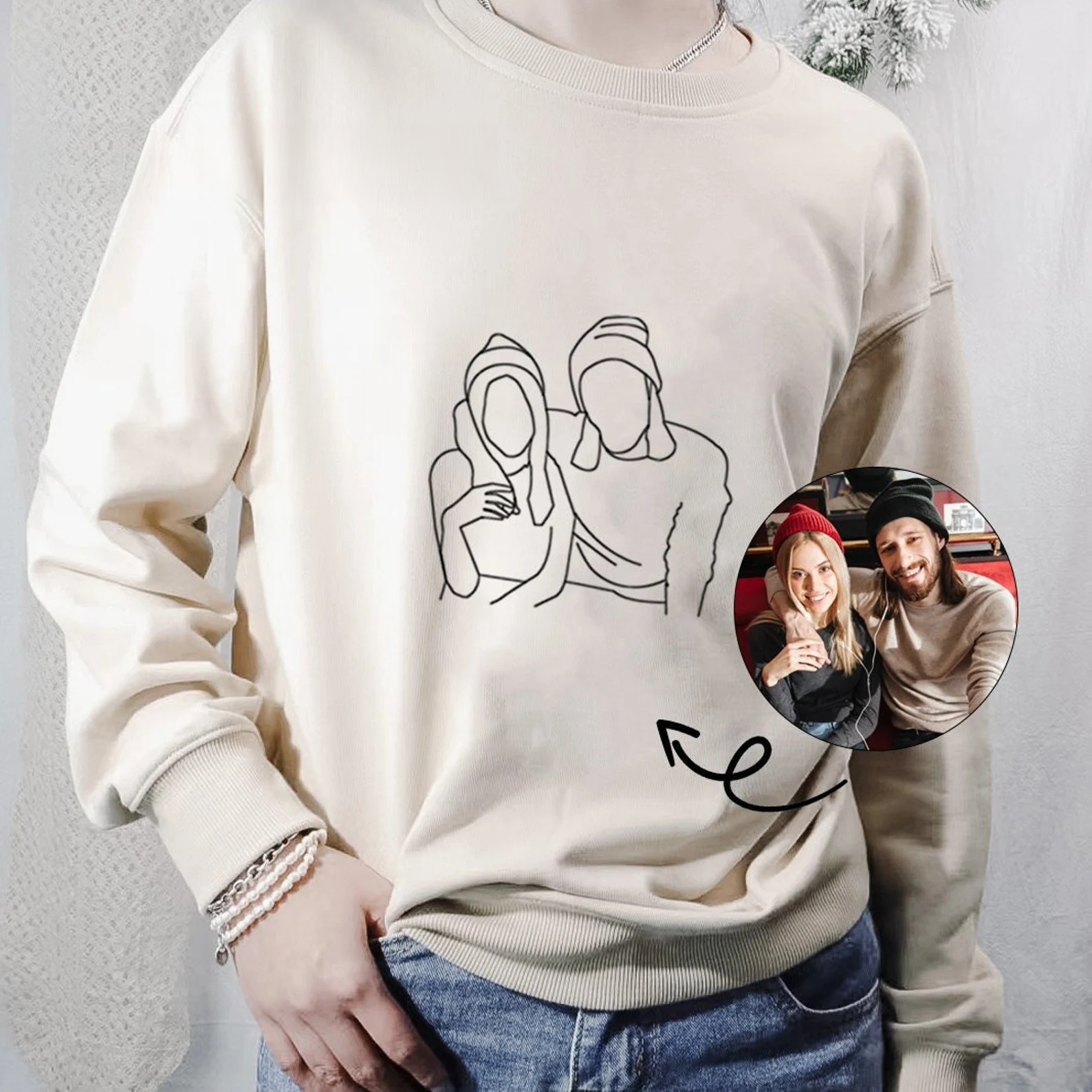 Valentines Day Couple Sweatshirt, Custom Couple.