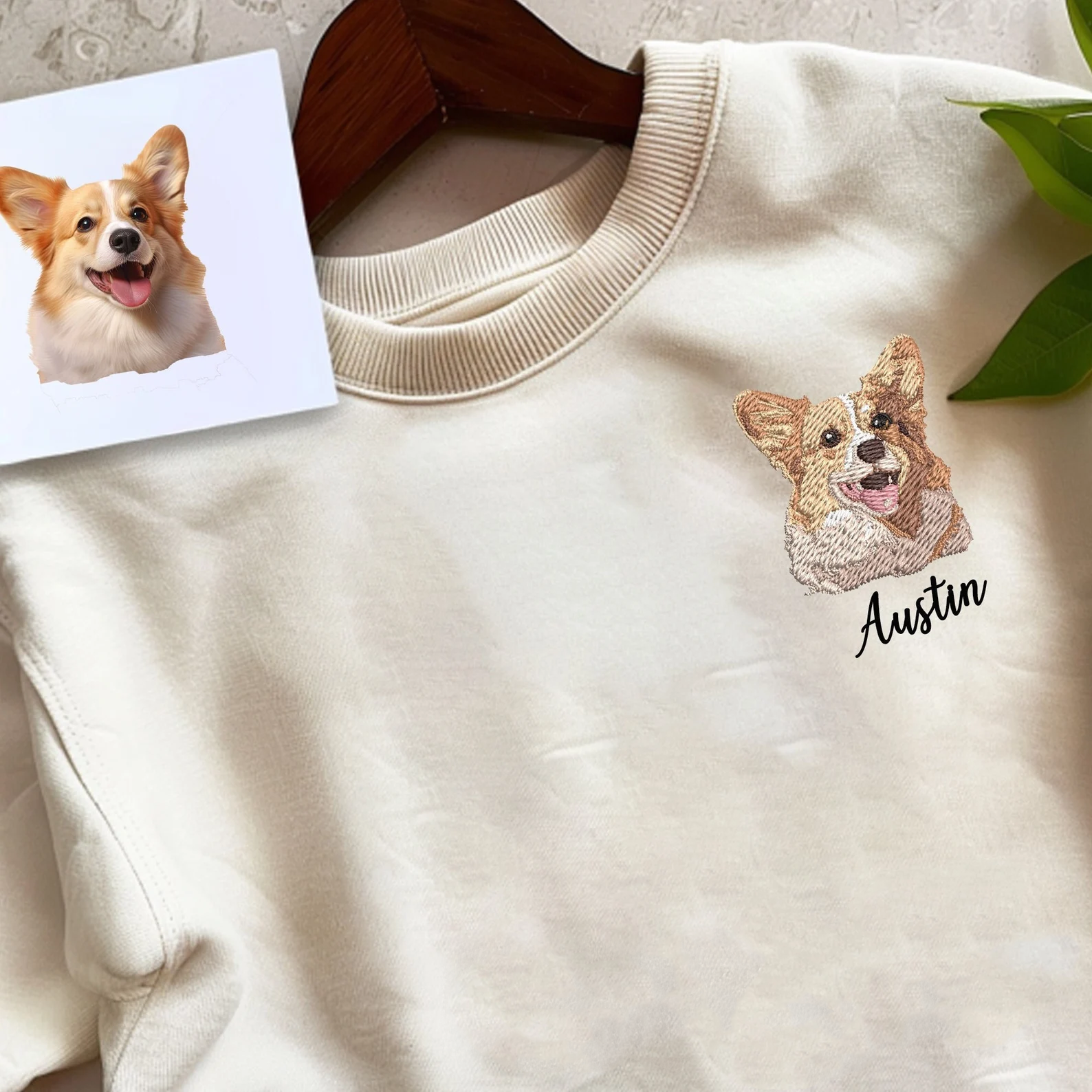 Custom EMBROIDERED Pet Shirt Pet Photo + Name Custom Dog Shirt Personalized Dog Shirt