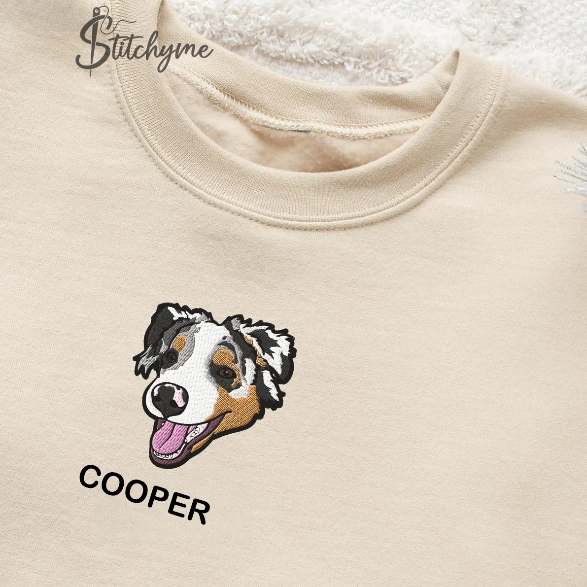 Custom Dog Face Embroidered Sweatshirt,Cat Sweatshirt,Dog Lover Sweatshirt,Personalized Gift For Mom